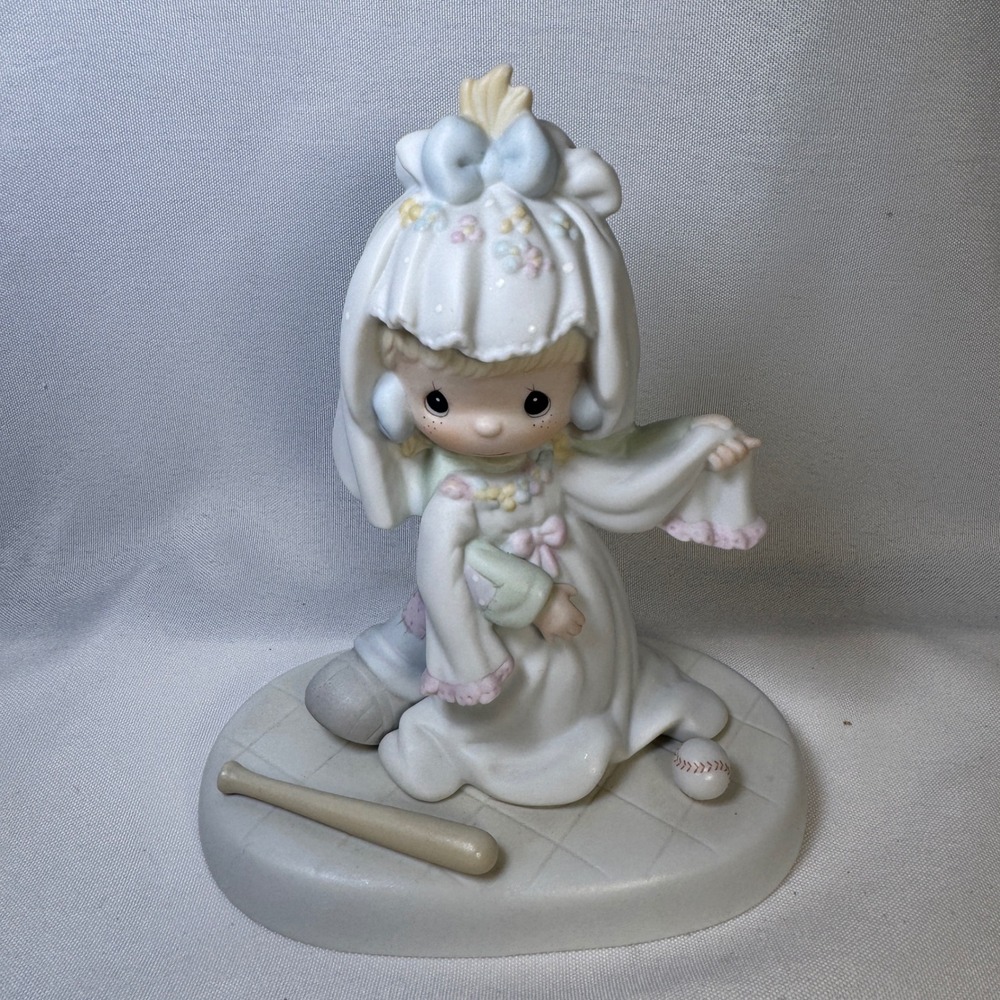 Precious Moments Someday My Love Girl Baseball Bride Figurine 520799 1988 Enesco